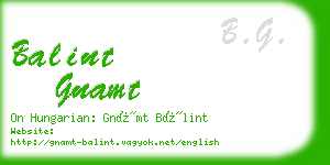 balint gnamt business card